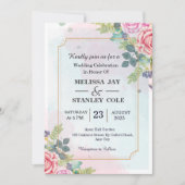 Invitation Elégant Moderne Floral verdure Mariage aquarelle (Devant)