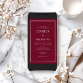 Invitation Élégant moderne Formal Bourgogne Mariage rouge