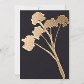 Invitation Elegant moderne Gold Faux metal Floral Wedding (Dos)