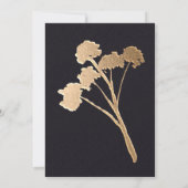 Invitation Elegant moderne Gold Faux metal Floral Wedding (Dos)