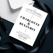 Invitation Élégant moderne Gras Mariage noir et blanc