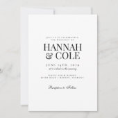 Invitation Élégant moderne Gras Noms Mariage (Devant)