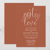 Invitation Élégant moderne Juste Amour Script Mariage en terr (Devant / Derrière)