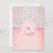 INVITATION ÉLÉGANT & MODERNE LACE DIAMOND PEACH MARIAGE (Devant)