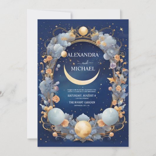 Invitation Élégant, moderne Mariage de constellations céleste (Devant)