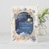 Invitation Élégant, moderne Mariage de constellations céleste (Debout devant)