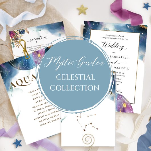 Invitation Élégant, moderne Mariage de constellations céleste