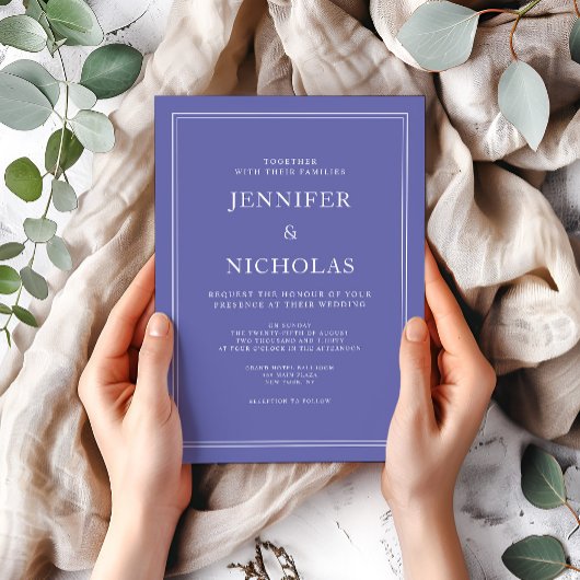 Invitation Élégant moderne Mariage formel violet