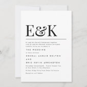 Invitation Élégant moderne | Mariage Monogramme classique (Devant)