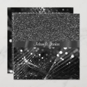 Invitation ÉLÉGANT & MODERNE MARIAGE SPLIT noir et blanc (Devant / Derrière)