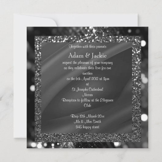 Invitation ÉLÉGANT & MODERNE MARIAGE SPLIT noir et blanc (Dos)