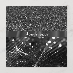 Invitation ÉLÉGANT & MODERNE MARIAGE SPLIT noir et blanc