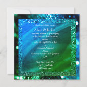 Invitation ÉLÉGANT & MODERNE MARIAGE SPLIT ROYAL bleu vert (Dos)