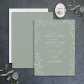 Invitation Élégant moderne Mariage vert de la feuille minimal