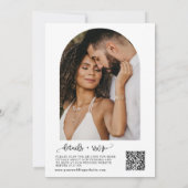 Invitation Elégant moderne Nous faisons Mariage Arc QR Code P (Dos)