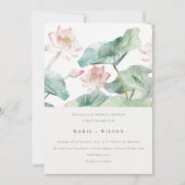 Invitation Élégant moderne Pastel Blush Nénuphar Mariage (Devant)