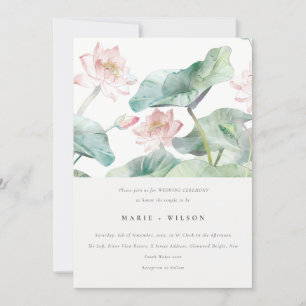Invitation Élégant moderne Pastel Blush Nénuphar Mariage