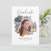 Invitation Elégant Moderne Photo Graduation 2025 Party (Debout devant)