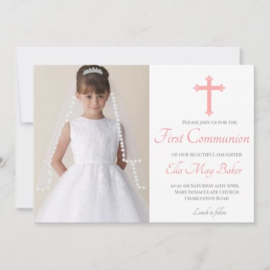 Invitation Élégant moderne Première Sainte Communion religieu (Devant)