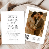 Invitation Élégant moderne QR Code Mariage photo