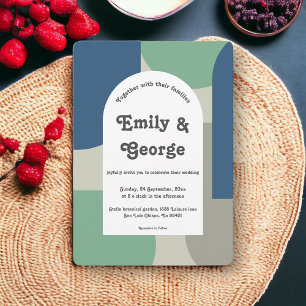 Invitation Élégant Moderne Rétro Classique Chic Mariage Abstr