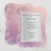Invitation ELÉGANT & MODERNE Rose violet mariage (Devant / Derrière)