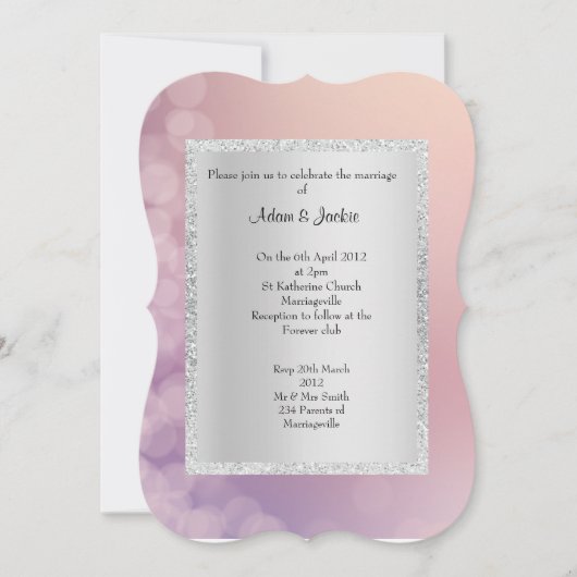 Invitation ELÉGANT & MODERNE Rose violet mariage (Devant)