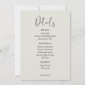 Invitation Elégant & moderne sauge foncé Bachelorette Week-en (Dos)