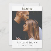 Invitation Élégant Moderne Script Minimaliste Mariage Photo (Devant)