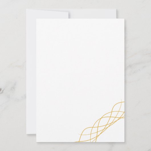 Invitation Élégant Moderne Simple Blanc Or Cordial Mariage (Dos)