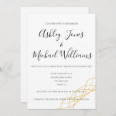 Invitation Élégant Moderne Simple Blanc Or Cordial Mariage (Devant / Derrière)