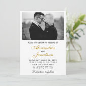 Invitation Elégant moderne Simple Couple Photo Mariage Or (Debout devant)