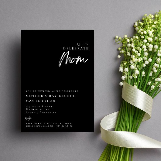Invitation Elégant moderne Simple mère jour BRUNCH