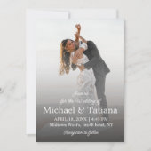 Invitation élégant moderne simple script faded mariage photo (Devant)