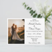 Invitation élégant moderne simple typographie photo mariage (Debout devant)