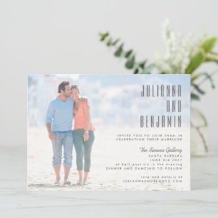 Invitation Élégant moderne texte photo superposer Mariage chi