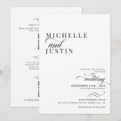 Invitation Élégant moderne tout en un Mariage (Devant / Derrière)