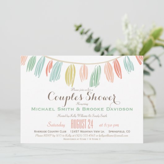 Invitation Elégant, moderne Wedding shower Couples (Debout devant)