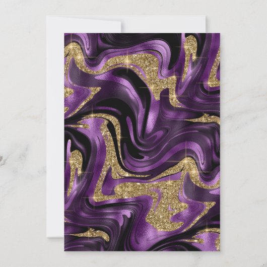 Invitation Elégant Molten Purple & Gold Parties scintillant 6 (Dos)