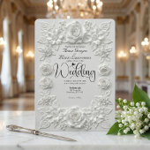 Invitation Elegant Monochromatic Off White Rose