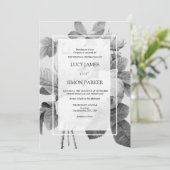 Invitation Élégant monochrome Roses Vintages français (Debout devant)