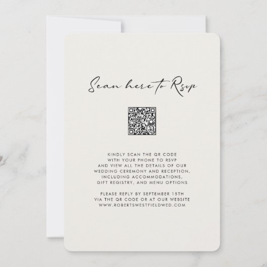 Invitation Élégant Monogram Gold Ampersand QR Code Mariage (Dos)