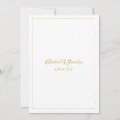Invitation Élégant Monogram Gold Script Calligraphy Mariage (Dos)