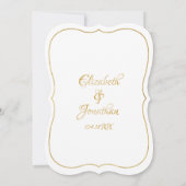 Invitation Élégant Monogram Gold Script Calligraphy Mariage (Dos)