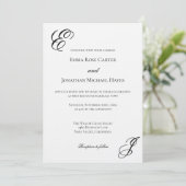 Invitation Elegant Monogram Minimalist Wedding (Debout devant)