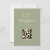 Invitation Élégant Monogram Sage Gold Boho Mariage (Dos)