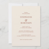 Invitation Élégant Monogram Terracotta Burnt Orange Mariage (Devant)