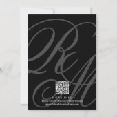 Invitation Élégant Monogrammé avec code QR Bacherlor Party (Dos)