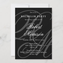 Élégant Monogrammé avec code QR Bacherlor Party
