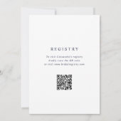 Invitation Élégant Monogramme Bleu Marine Code QR pour la Mar (Dos)